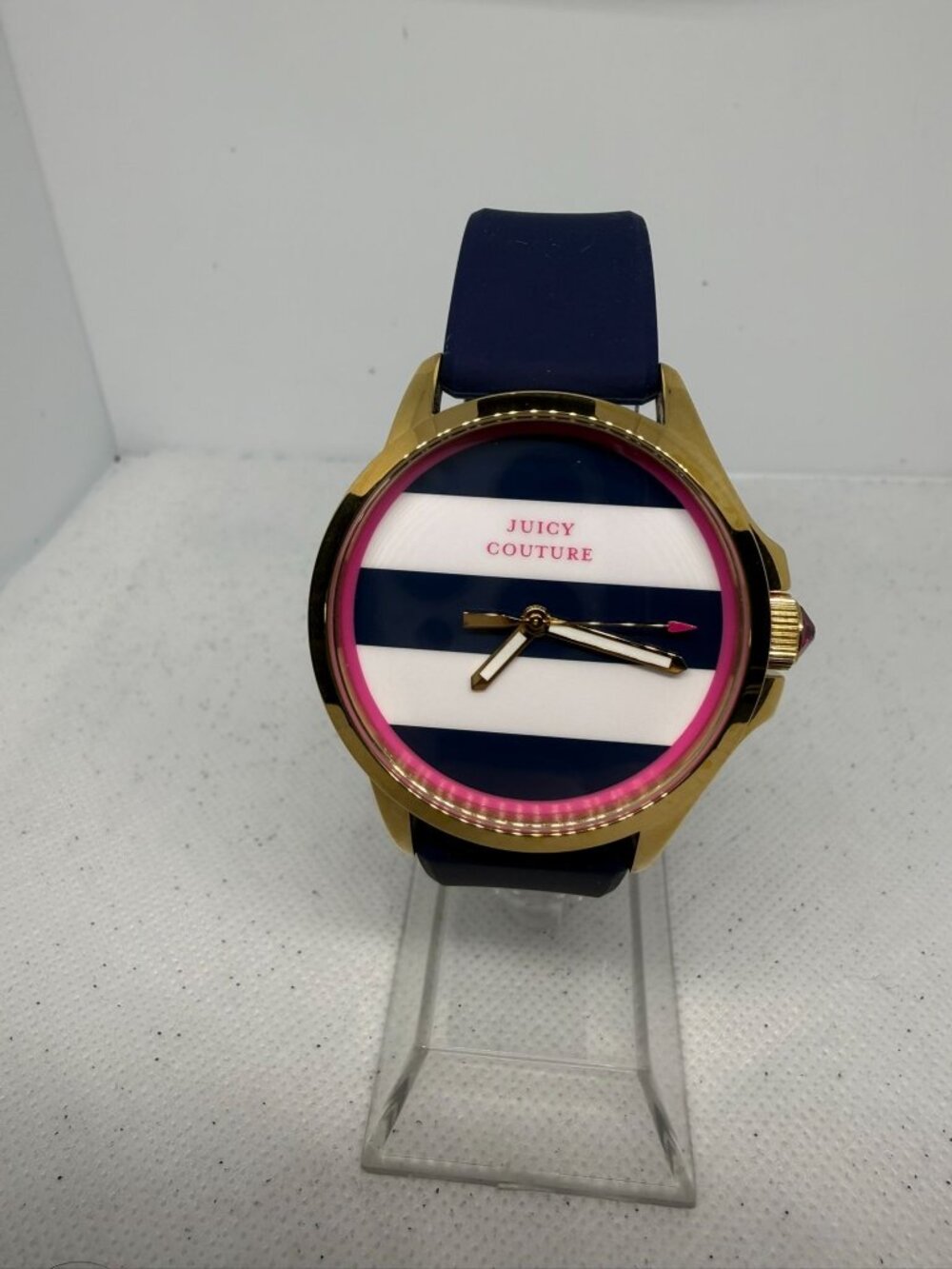 Juicy Couture Jet Setter Womens 40mm Gold Tone Blue White Watch JC.79.3.34